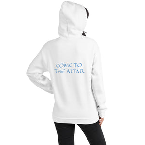 Women's Hoodie- COME TO THE ALTAR - White / S