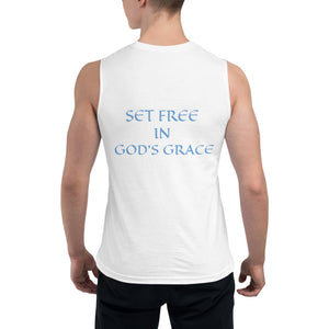 Men's Sleeveless Shirt- SET FREE IN GOD'S GRACE - 
