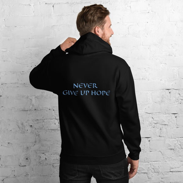 Men's Hoodie- NEVER GIVE UP HOPE - Black / S