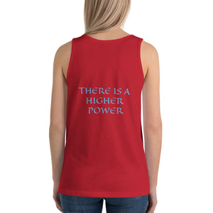 Women's Sleeveless T-Shirt- THERE IS A HIGHER POWER - Red / XS