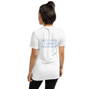 Women's T-Shirt Short-Sleeve- MY GLORY COMES FROM GOD - White / S