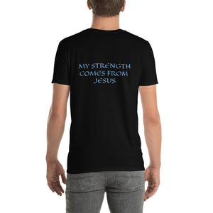 Men's T-Shirt Short-Sleeve- MY STRENGTH COMES FROM JESUS - Black / S