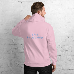 Men's Hoodie- I AM REDEEMED - Light Pink / S