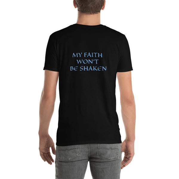 Men's T-Shirt Short-Sleeve- MY FAITH WON'T BE SHAKEN - Black / S