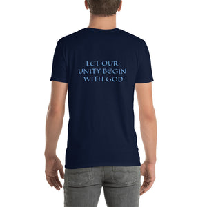 Men's T-Shirt Short-Sleeve- LET OUR UNITY BEGIN WITH GOD - Navy / S
