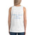 Women's Sleeveless T-Shirt- FAITH CALMS THE STORMS - White / XS