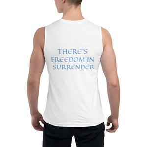 Men's Sleeveless Shirt- THERE'S FREEDOM IN SURRENDER - 