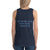 Women's Sleeveless T-Shirt- JESUS REIGNS NOW AND FOREVER - Navy / XS
