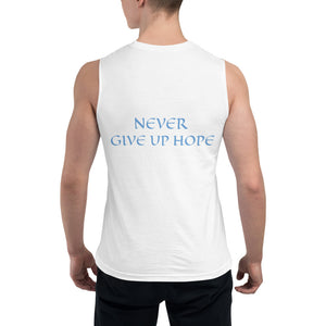 Men's Sleeveless Shirt- NEVER GIVE UP HOPE - 