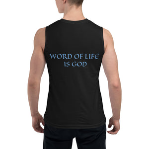 Men's Sleeveless Shirt- WORD OF LIFE IS GOD - 