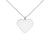 Engraved Heart Necklace- LOVE - White Rhodium coating / LOVE