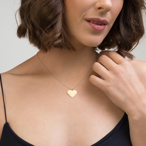 Engraved Heart Necklace- LOVE - 